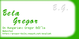 bela gregor business card